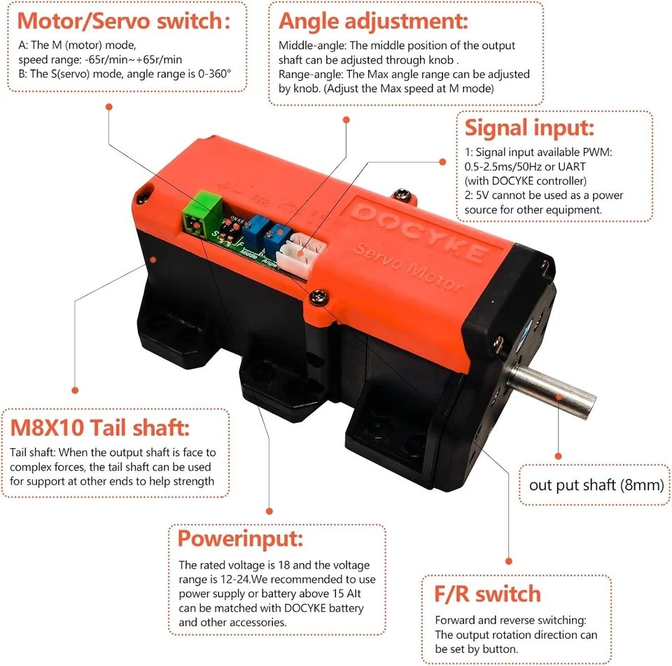 High Torque RC Servo 350kg.cm with Dual Operating Modes - Motor & Position - Image 4 of 4