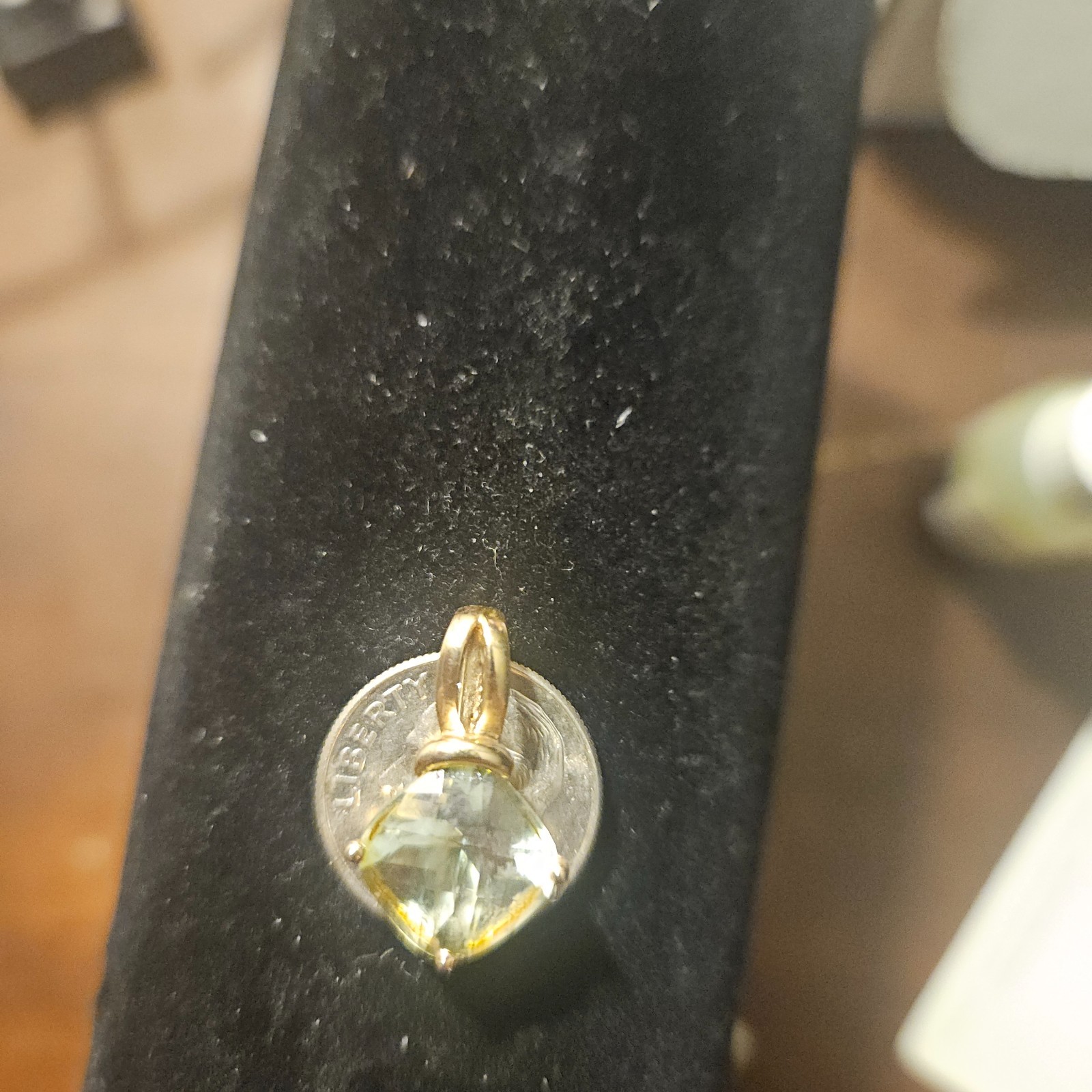 14K Solid Gold LightGreen Square Checkerboard Fac… - image 8