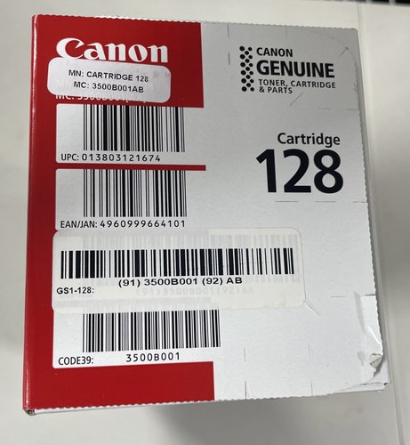 Genuine Canon 128 Black Toner Printer for Cartridge D500 Series New Sealed - Photo 3/5