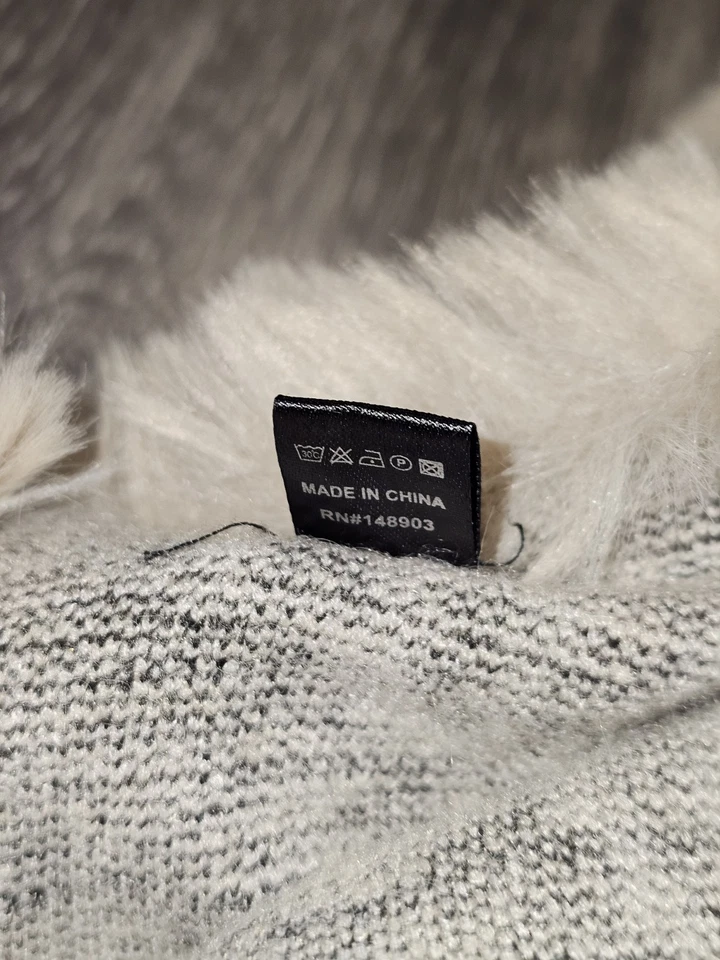 Poncho con capa de cuello de piel sintética para mujer Maxi chaqueta cálida de gran tamaño banquete noche Foto 4 de 4