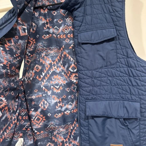 &Lore By Tahoe River Men's 2XL Quilted Vest  Full Zip Blue Sleeveless Jacket  image 4