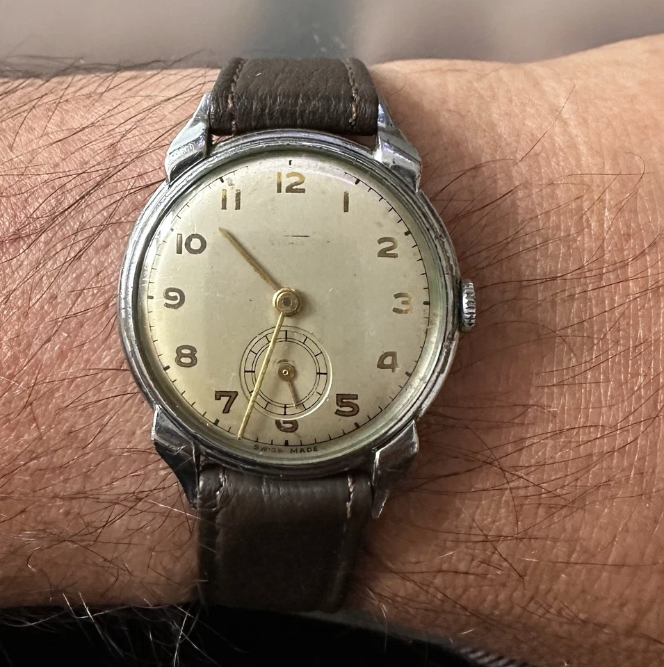 Antiguo/Vintage LANCO 15 Rubis Suizo GWO Cuerda Manual Reloj Hombre-Registros de Servicio Foto 4 de 4