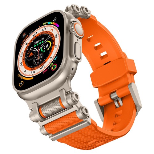 Silicone Metal Strap Band For Apple Watch Ultra 2 49mm Series 10 9 8 7 SE 6 5 4 - Picture 31 of 74