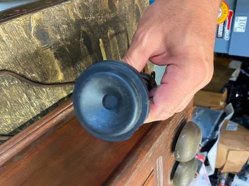 Antico telefono western elettrico manovella legno parete rovere display vintage etichetta bello - Foto 14 di 22