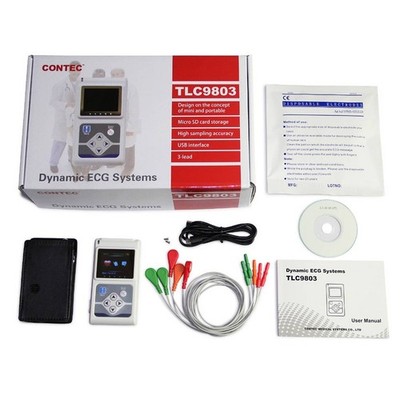 3 Channel ECG/EKG Holter Recorder Monitor-Heart Rhythm Event Recorder for 24hr