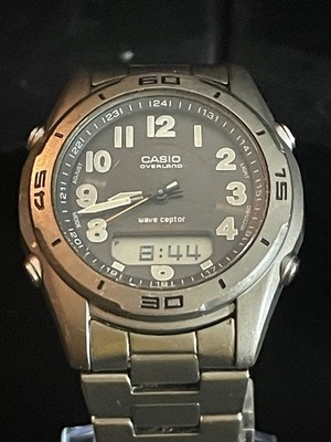 稼働品 CASIO OVERLAND wave ceptor OAW-100 Rare Casio Overland OAW-100 Titanium Wave Ceptor Tough Solar