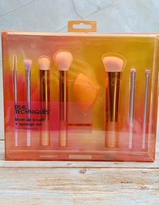 Real Techniques Makeup Brush+ Sponge Set - 8 Piece - New With Box - LevelUp