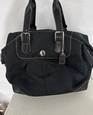 Black COACH VOYAGE SIGNATURE CABIN Weekender DUFFLE BAG LUGGAGE TOTE F77115