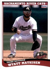 2022 Sacramento River Cats Choice 21 Wyatt Mathisen Corpus Christi Texas TX Card
