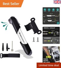 Versatile Mini Bike Pump with Frame Mount - 120 PSI; Ideal for All Terrain