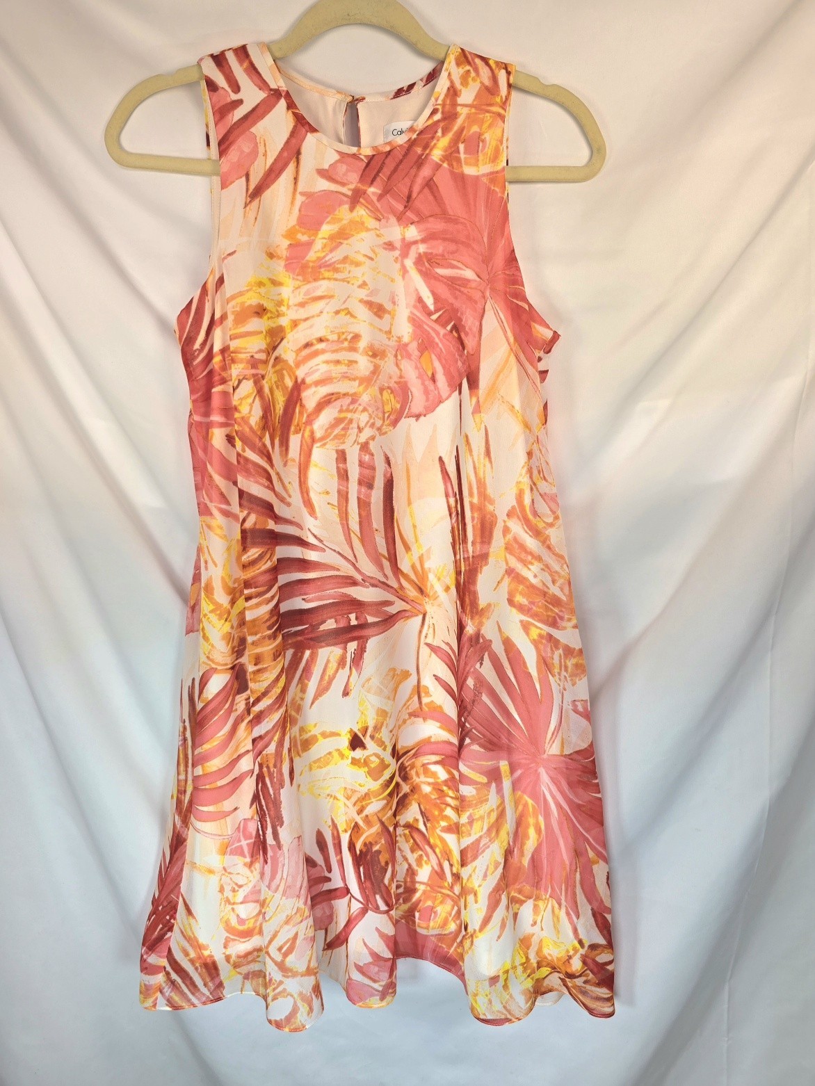 Calvin Klein Women's Cottagecore Floral Tropical Feminine Sheath Dress Size 6