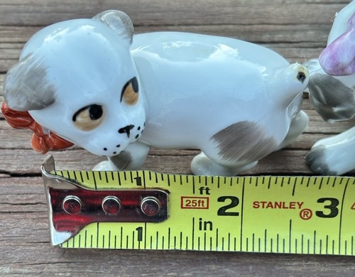 Set of 2 Vtg Pfeffer Gotha Dog Figurines Bonzo & Bichon Pink Bow Fly On Tail EUC - Picture 10 of 11