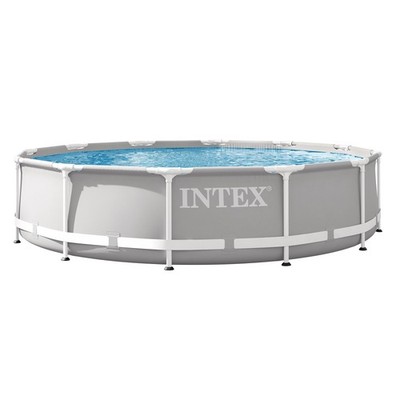 Intex 12 foot x 30 inch Prism Frame Round Above Ground Swimming Pool, (No Pump)