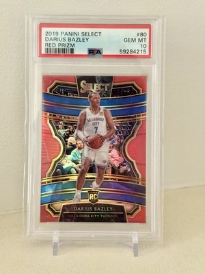 2019-20 Panini Select Concourse Darius Bazley #80 Red Prizm /199 RC - PSA 10
