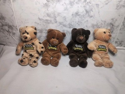 Vintage Teddy Grahams Plüschbären Sammlerstück Set mit vier Stofftieren 7 Zoll