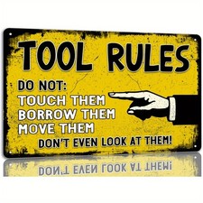 Vintage Tool Rules for Garage Workshop Tin Metal Signs Home D cor 8x12
