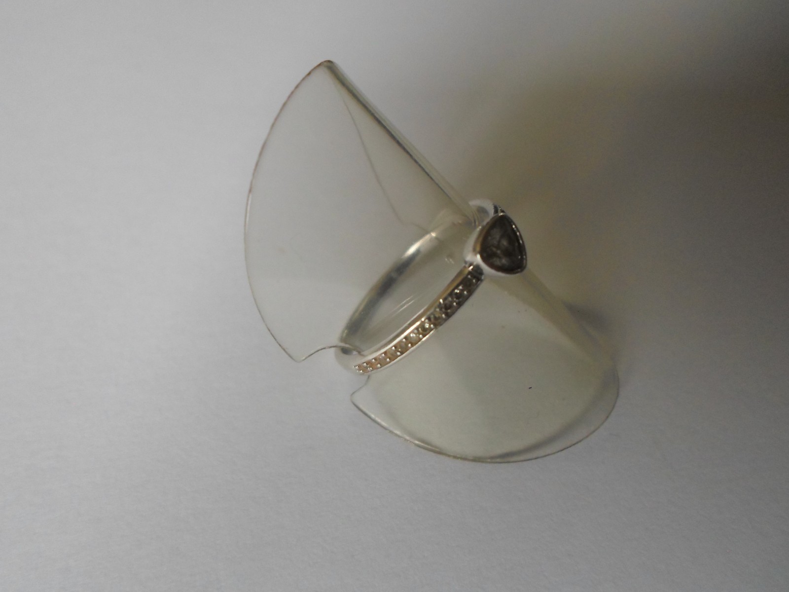 solid silver ring, zirconium heart and outline, s… - image 7