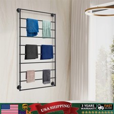 Wall Mounted Bathroom Towel Rack 10 Tiers Iron Scarf Organizer Stand For Home