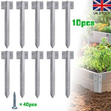 10 x Railway Sleeper Brackets Galvanised Steel for Driveway Path Edging Easy Fix