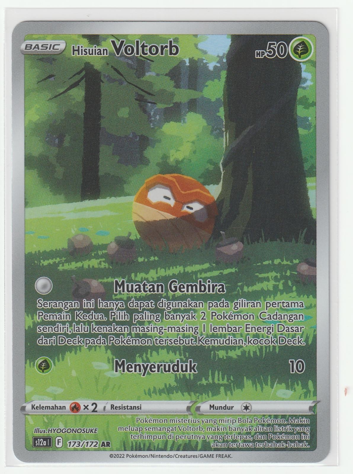 Hisuian Voltorb 173/172 Art Rare VSTAR Universe Pokemon Indonesian Holo NM