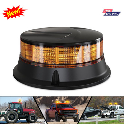 Amber Beacon Light 4.2'' Flashing Safety Warning Light Permanent Screw Mount