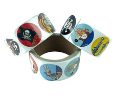 C-P Inc. U.S. Toy Pirate Stickers 3 Rolls of 100 ea Stocking Stuffer Teacher