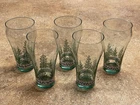 Vintage Set of 5 16 oz Coca Cola Christmas Drinking Glasses by Libbey Coke Trees