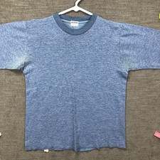 Vintage Duofold Long Johns Undershirt Mens Large Blue Thermal Crewneck 477 LC