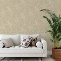 Grandeco Prairie Meadow Vliestapete A84301 Neutral Beige Botanisch Texturiert