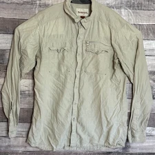 Simms Fishing Guide Fishing Shirt Mens Large Tan Button Up Long Sleeve Outdoors
