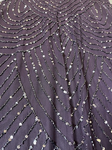 Adrianna Papell Embellished Evening Gown Sz 10 Purple Formal Wedding Whimsigoth - Picture 6 of 19