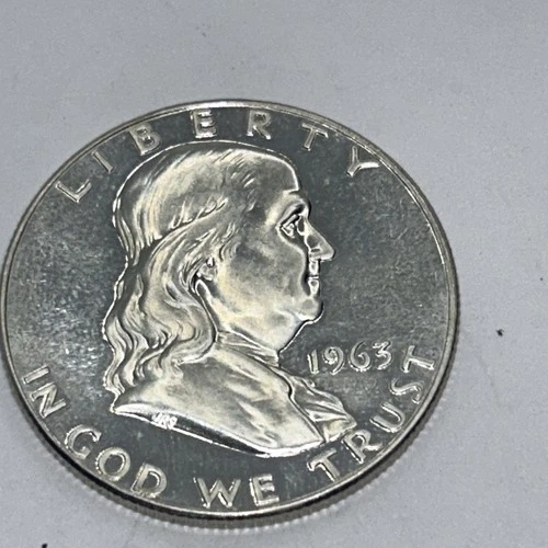 1963 Franklin Half Dollar Proof 90% Silver au/unc