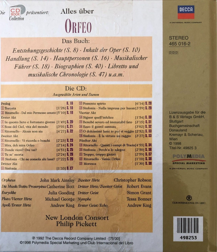 CD & Buch - Claudio Monteverdi - Philip Pickett - Orfeo - Decca - (BD) - Picture 2 of 2