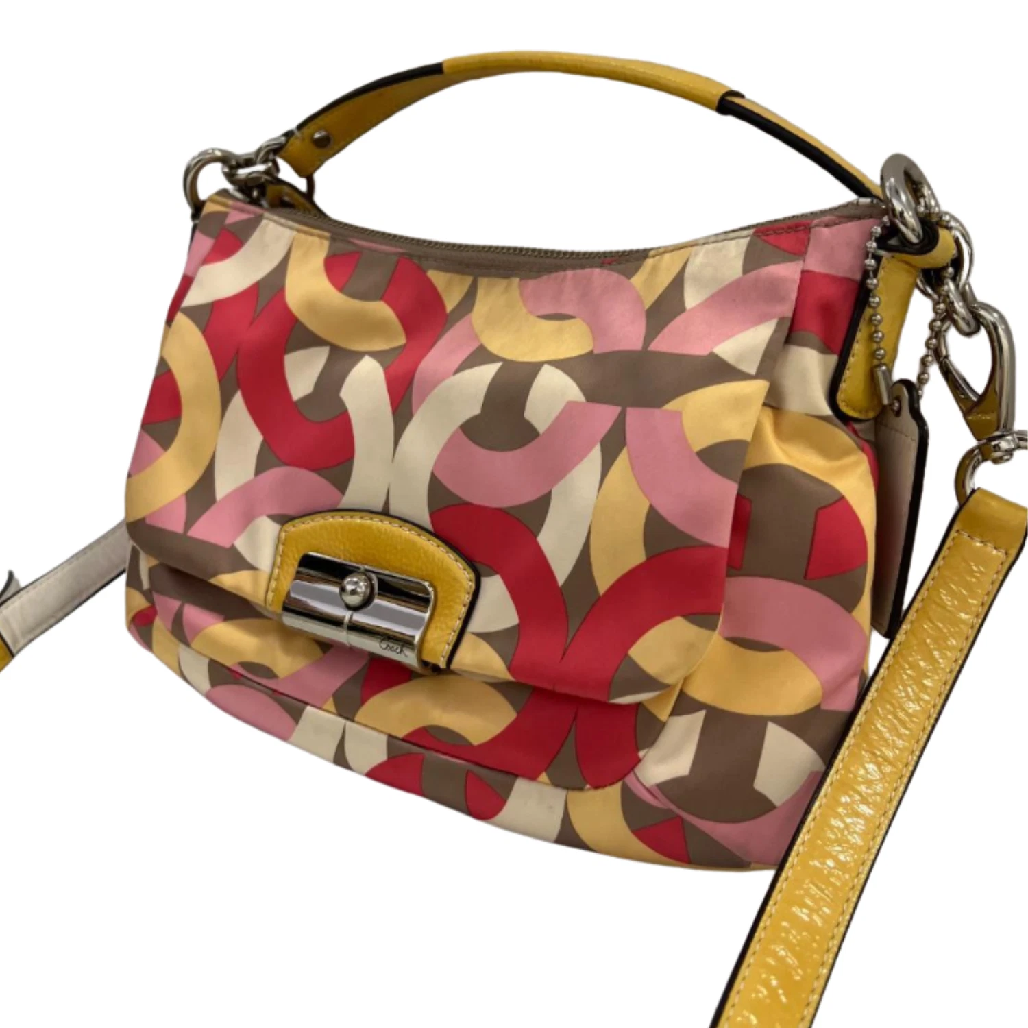 Coach Borsa a Tracolla 2 Vie Op Art Multicolore Cotone F22743