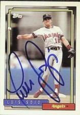 Autographed LUIS SOJO California Angels 1992 Topps  card #206 w/COA