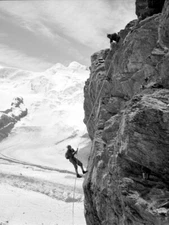 Vintage Mountain Climbers Photo Poster Print, Rock Climbing Wall Art Home Decor