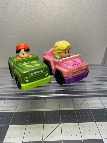 Little People Green Dino and Pink Leopard Jeep Wheelies