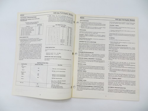 Fiche technique MODEM Rockwell R1212 1200 BPS 1984 FULL-DUPLEX N° MD10 - - Photo 2/4