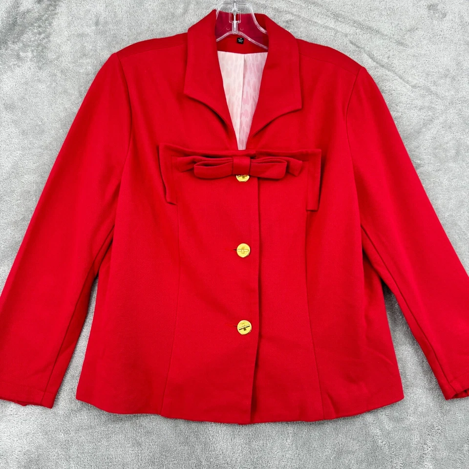 Blazer Cabi Mujer 10 Beau Lazo Dorado Botón Love Carol Carrera Clásico Rojo 3035 Foto 2 de 4