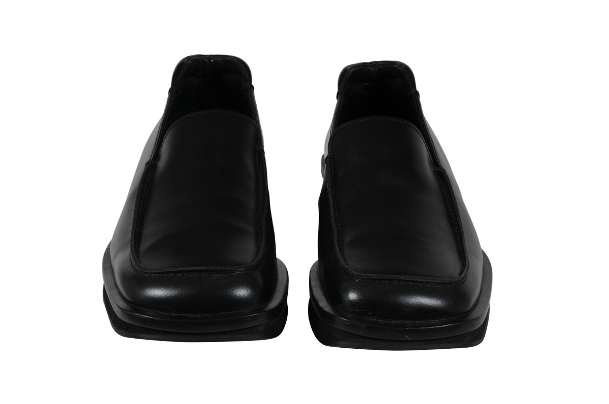 Prada Mens AW99 Vtg Square Toe Loafers US 9 UK 8 Black Leather