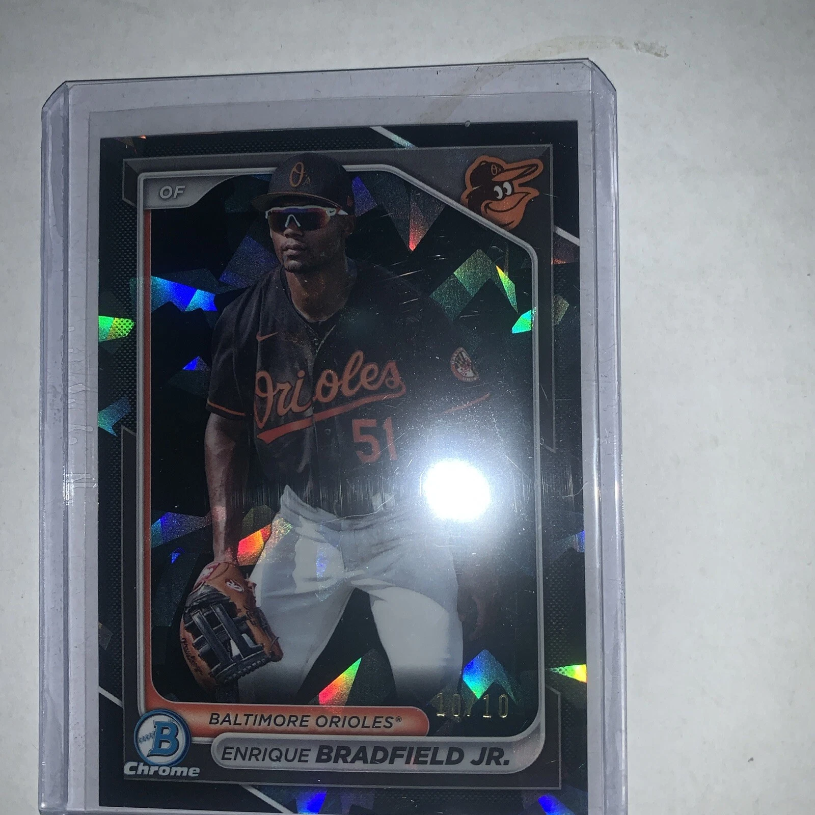 2024 Bowman Sapphire Chrome Prospects  Black Enrique Bradfield 10/10 RC