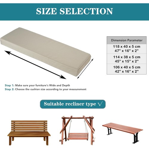 Replacement 2 Seater Cushions For Rattan Sofa Patio Garden Outdoor Seat Pads - Picture 12 of 22