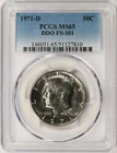 1971-D 50c DDO Kennedy Half Dollar PCGS MS65 FS-101