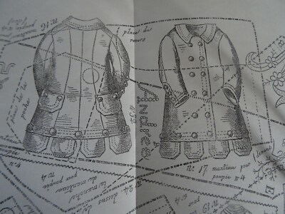 Patron Ancien Reproduction Manteau-blouse Pour Poupée 40cm - Magazine La Poupée Modèle 1884