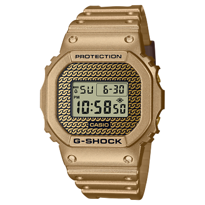 ★新品未使用★CASIO G-SHOCK DWE-5600HG ゴールドチェーン CASIO G-SHOCK DWE-5600HG-1JR HIP-HOP Gold Chain Inspired Model