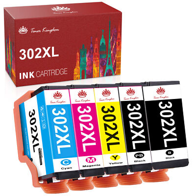 5PK 302XL T302XL Ink Cartridge for Epson 302 Expression XP-6000 XP-6100 Printer