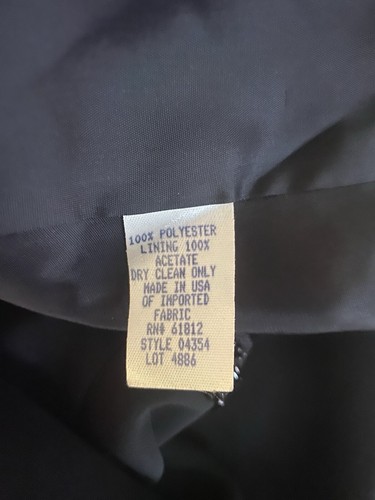 VESTIDO DE NOCHE BROOKS BROTHERS LARGO NEGRO CINTURA CON CUENTAS CON CHAQUETA-TALLA 12- ¡NUEVO SIN ETIQUETAS!! - Imagen 13 de 13