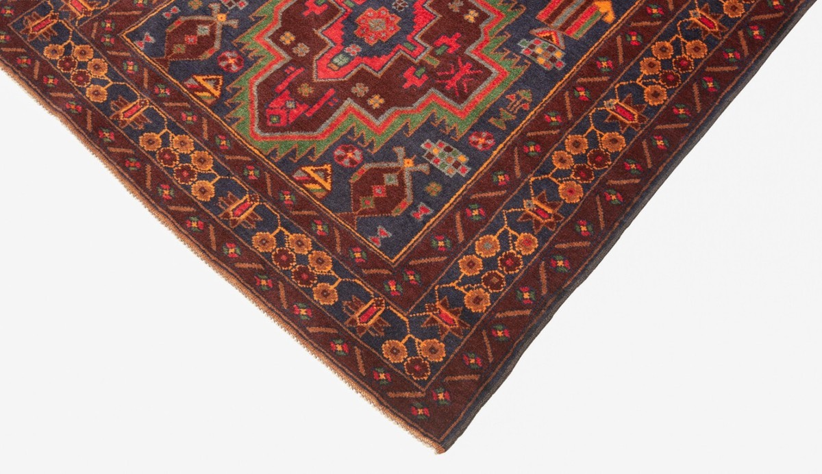 Tapis Persan Balouch Tissé À La Main 204 X 104 Cm