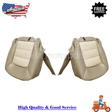 Front Driver Passenger Bottom Leather Seat Cover Tan For 2003-06 Ford Expedition