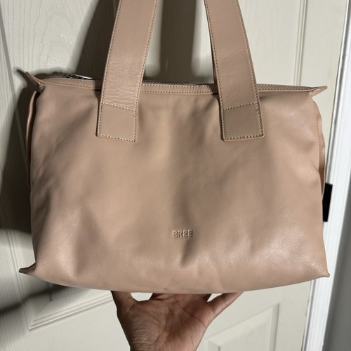 Authentic BREE Handbag Light Pink Blush Leather Tote Bag w Top handles EXCELLENT - Picture 9 of 10